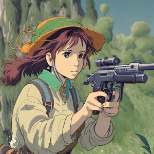 Ghibli-animation-of-woman-shooting-guns.jpeg