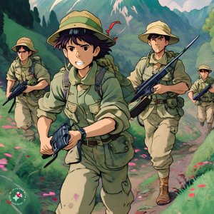 Ghibli-animation-of-soldiers-in-camoflauge-uniforms-carrying-guns-running-in-between-mountain...jpeg