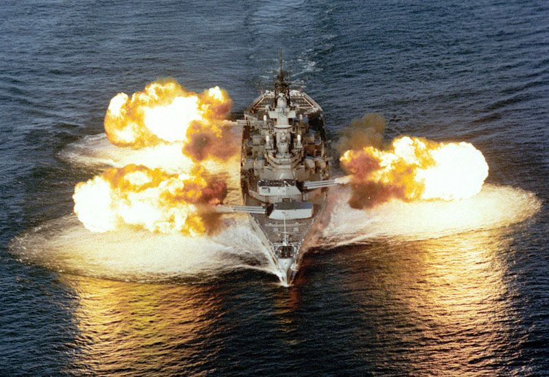 USS New Jersey Double Broadside