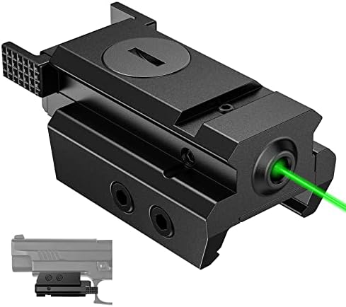 EZshoot Green Laser Sight Low-Profile Compact Laser for Pistol Fits 20mm Standard Picatinny Weaver Rail